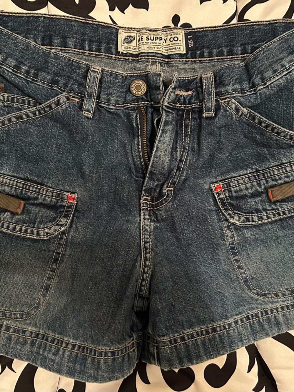 American Eagle Outfitters Distressed Blue Denim Shorts